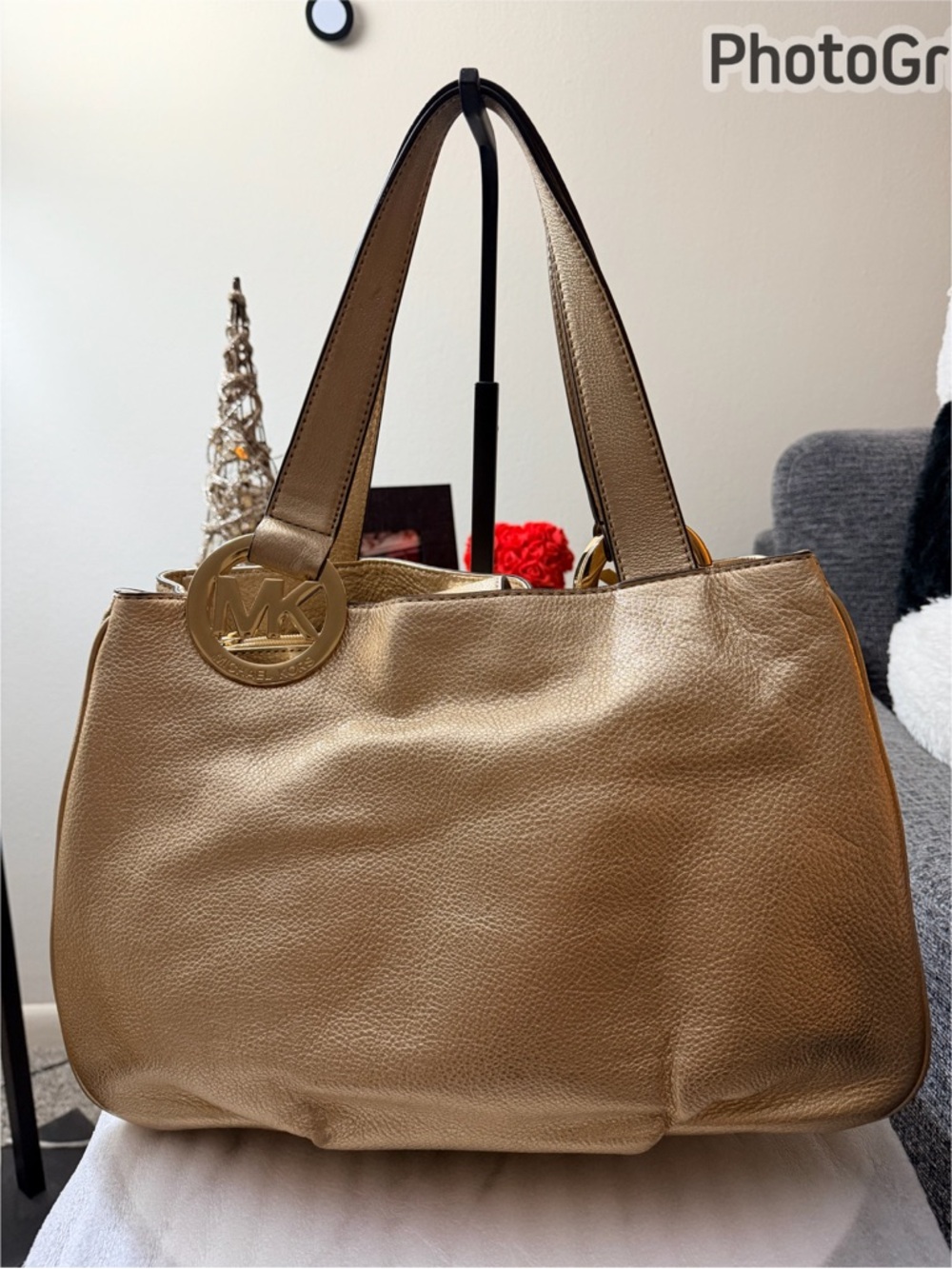 MK tote Bag- light Gold color